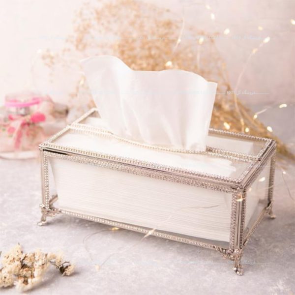 باکس دستمال کاغذی نگین دار