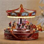 کاروسل کریسمس موزیکال کلکسیونی رنگ قرمز اروپایی - carousel