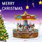 کاروسل کریسمس موزیکال کلکسیونی رنگ قرمز اروپایی - carousel christmas