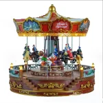 کاروسل کریسمس موزیکال کلکسیونی رنگ قرمز اروپایی - carousel christmas lux