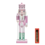 مجسمه فندق شکن سرباز رنگ پاستیلی کریسمس christmas nut cracker pink