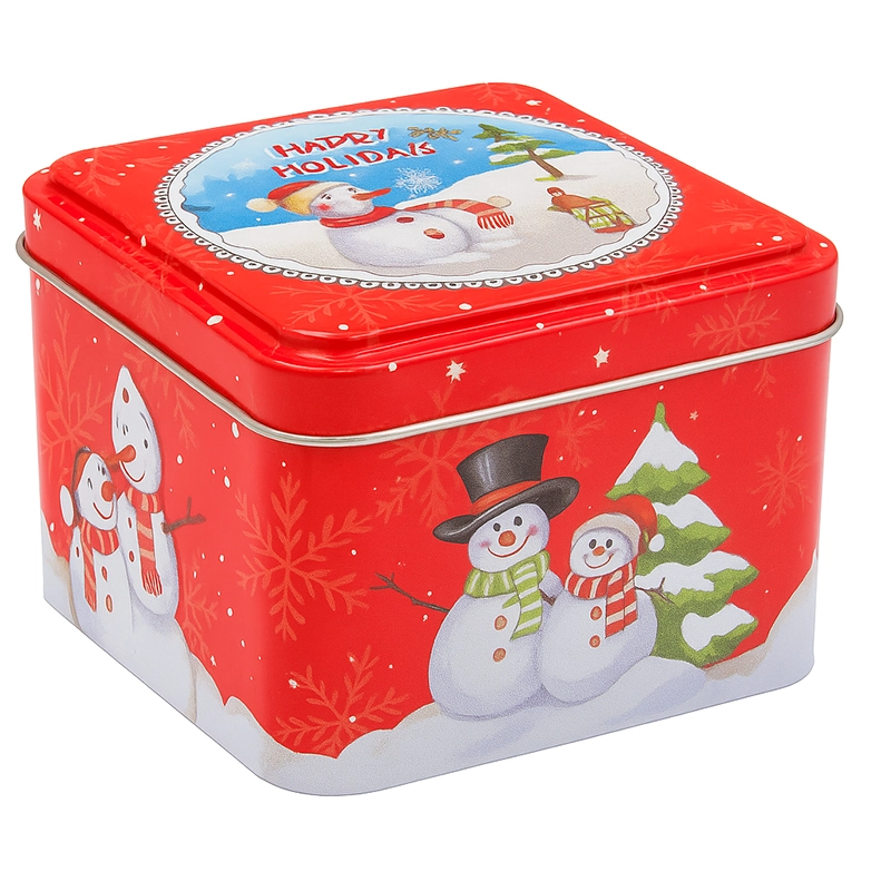 metal-small-box-red-christmas-1 قوطی فلزی طرح کریسمس قرمز درب برجسته مدل آدمبرفی